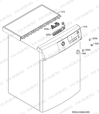 Взрыв-схема стиральной машины Zanussi ZWSG6100V - Схема узла Command panel 037